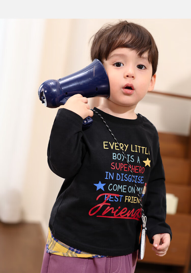 LUSON Little O Dad Boys' Baby Long Sleeve T-Shirt Spring Autumn 2025 New White Letter Cute Infant Top 10